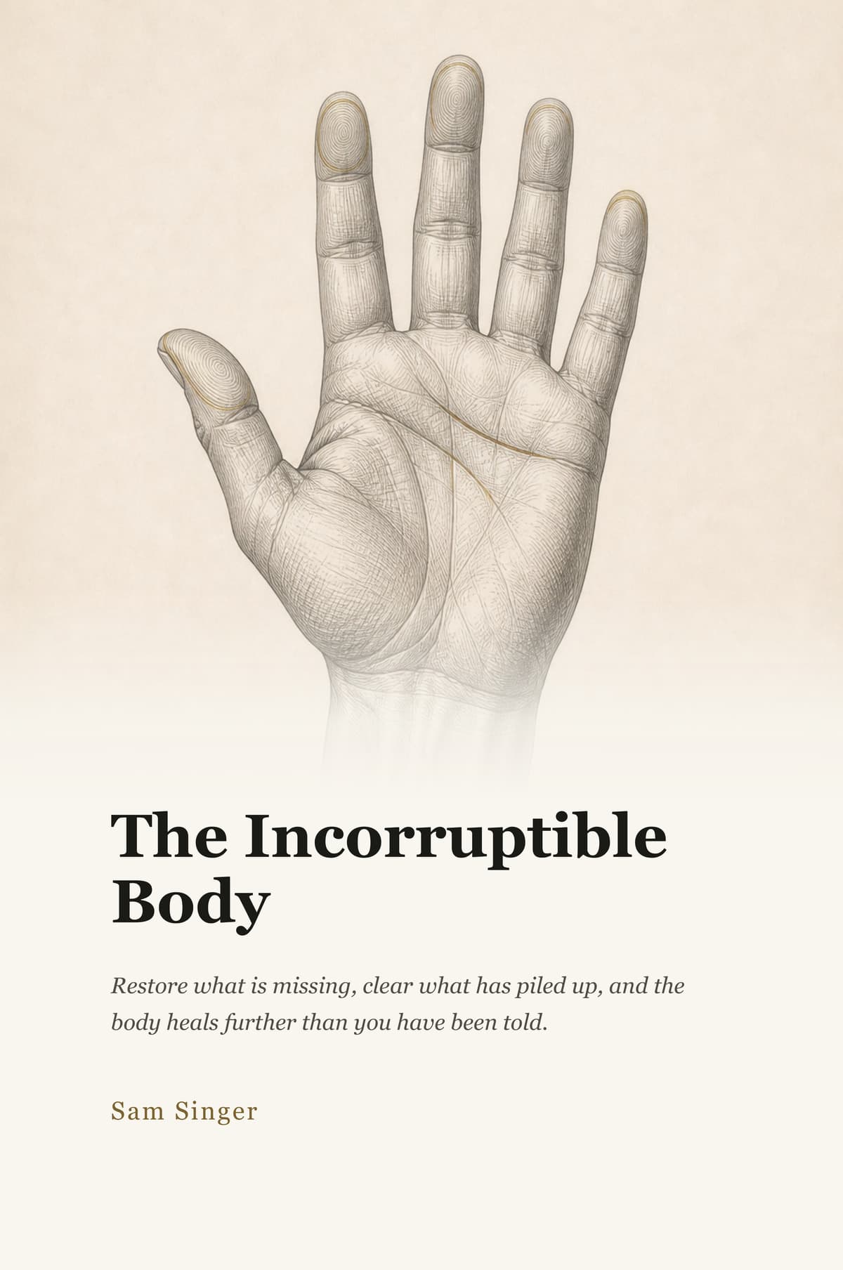 Cover of The Incorruptible Body, a luminous gold figure in meditation against black.