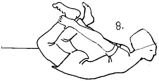 Remaining on the stomach