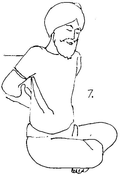Remain in Easy Pose.