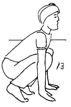 13. Squat down into Frog Pose