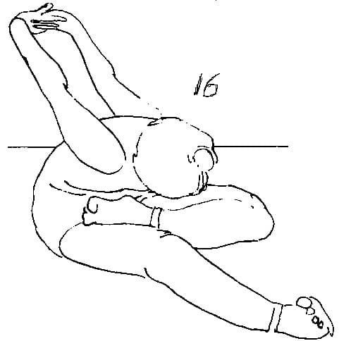 16. Remain seated in Easy Pose