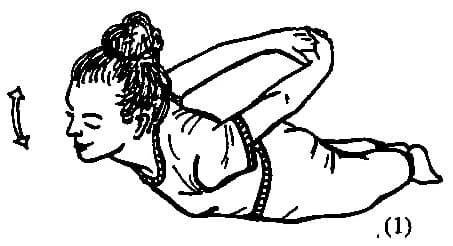 1. Lie on the stomach.