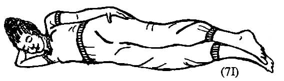 7 I. Lie down on the right side.