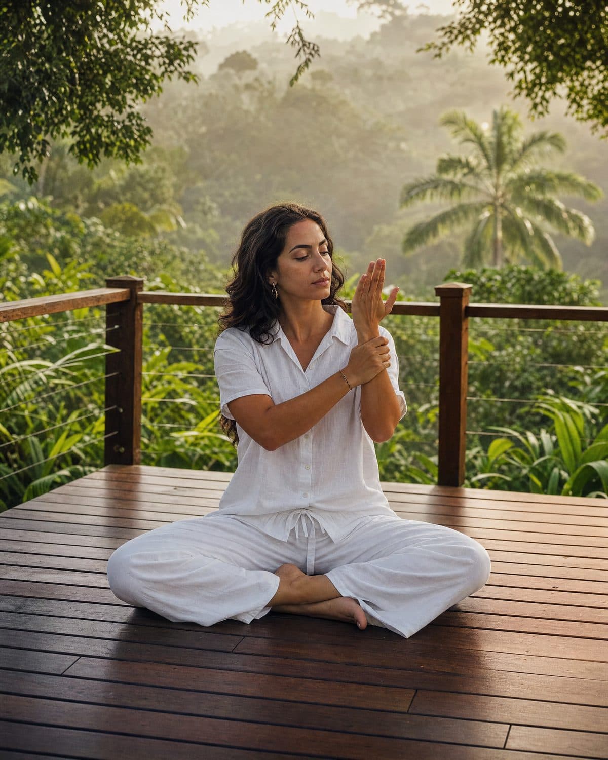 1. Sit in Easy Pose.