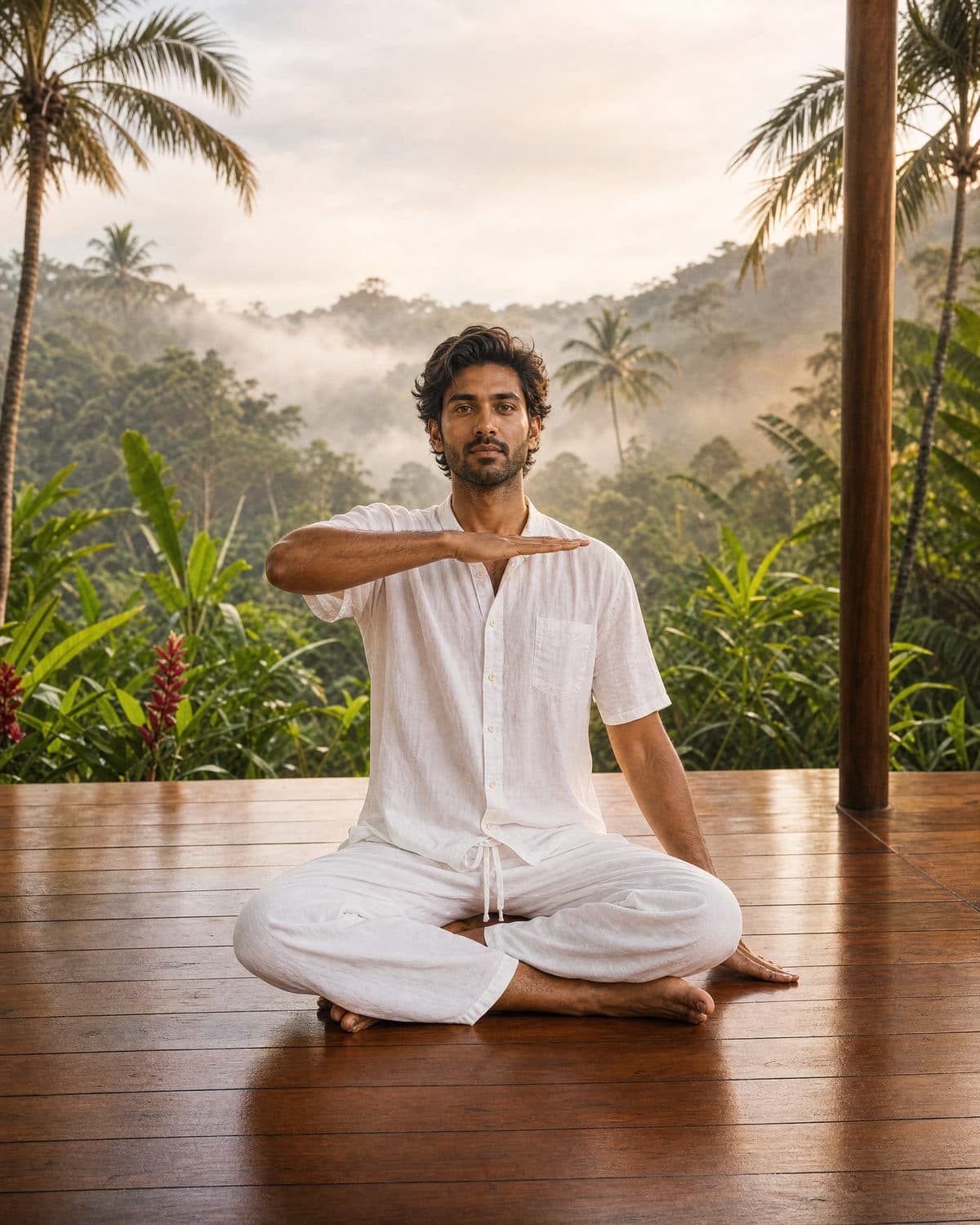 1. Sit in Easy Pose.