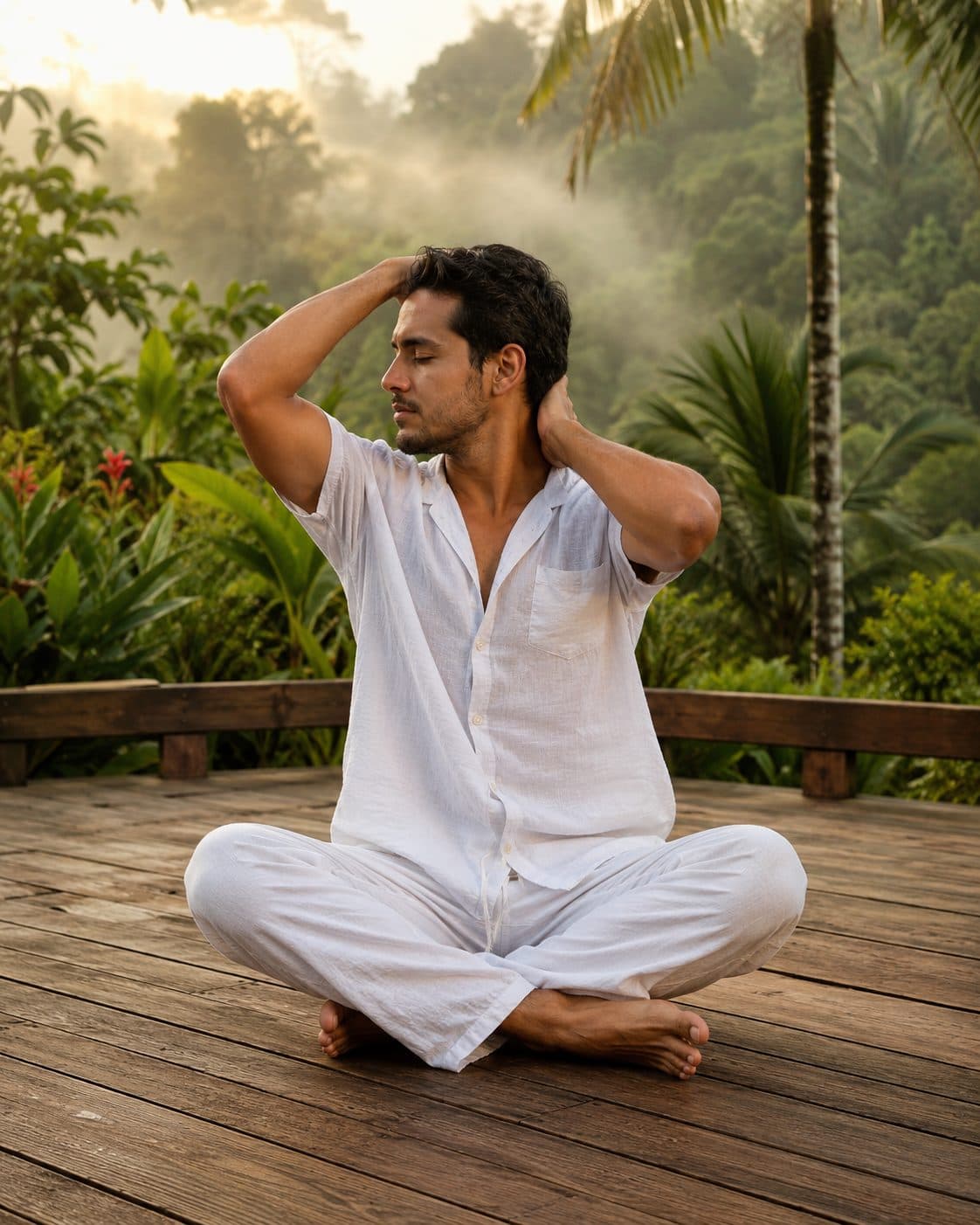 Remain in Easy Pose