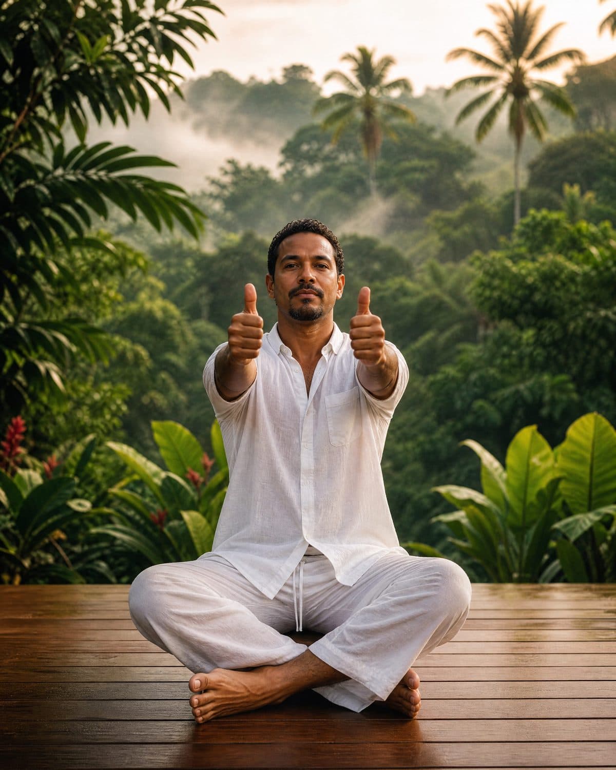 Remain in Easy Pose.