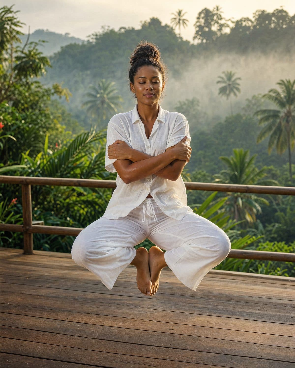 8. Sit in Easy Pose.